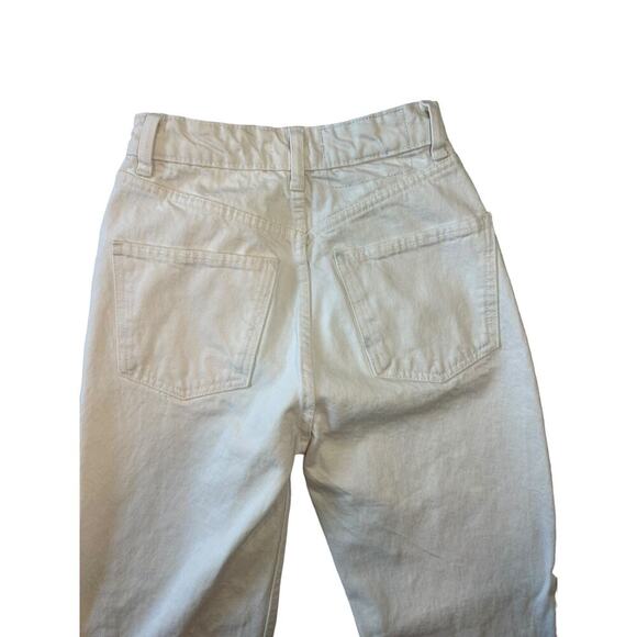 Zara High Waisted White Straight Leg Ankle Jeans Size 0 - Picture 7 of 7